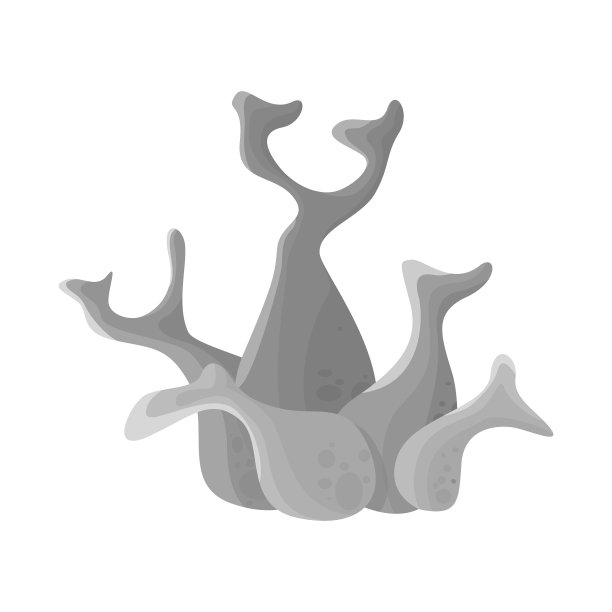 孤立物体海草和珊瑚的图标集图片下载