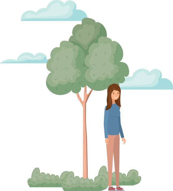 女人站在景观头像的角色图片下载