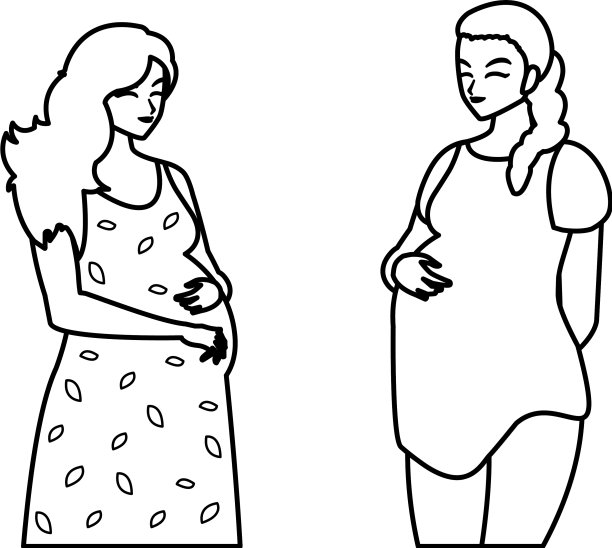 一对漂亮的孕妇角色图片下载