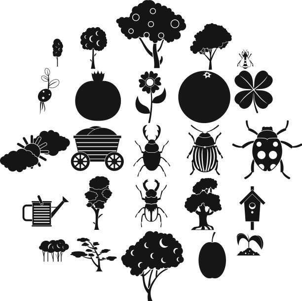 绿色饲料图标设置简单的风格图片下载