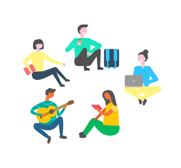 青少年阅读，使用电脑，弹吉他图片下载