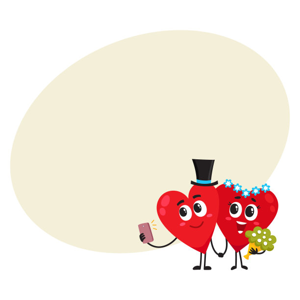 两颗心牵手做新娘和新郎图片下载