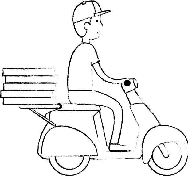 快递员的摩托车角色图片下载