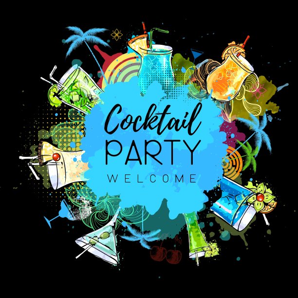 鸡尾酒会海报设计图片下载