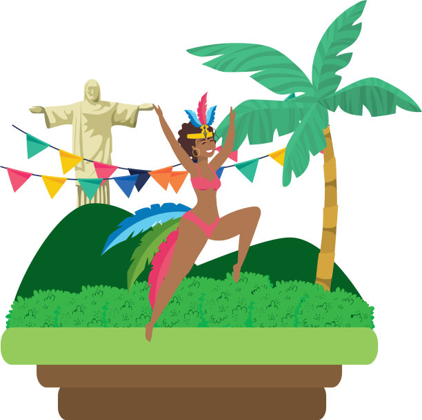 巴西女子庆祝狂欢节图片下载