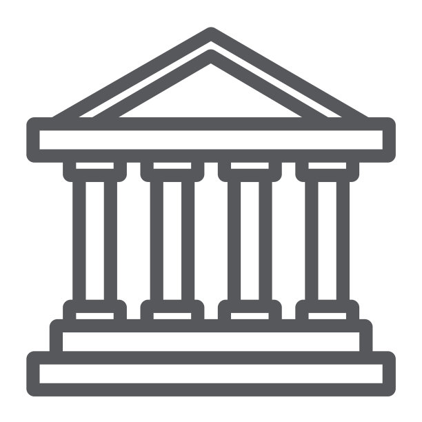 银行建筑线条图标图片下载