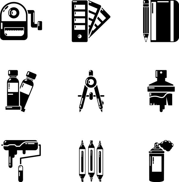 花涂料图标设置简单的风格图片下载