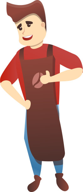 咖啡师咖啡人图标卡通风格图片下载