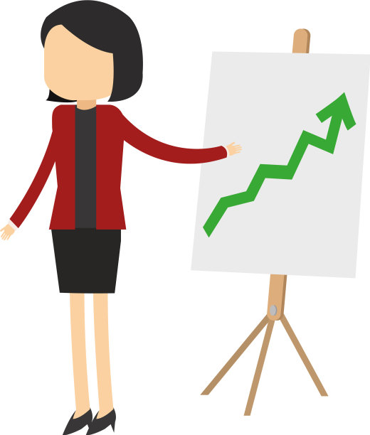 在白板上看统计数据的女商人图片下载