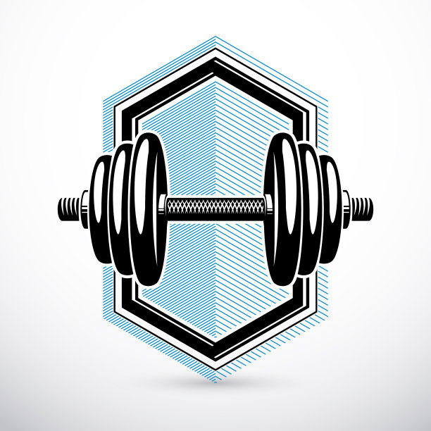 哑铃被隔离在白色的圆盘上图片下载