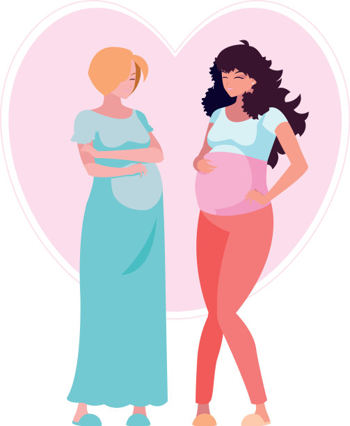 一对美丽的怀孕妇女在心里图片下载