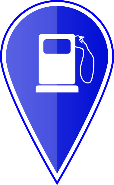带加油站的蓝色地图指针图片下载
