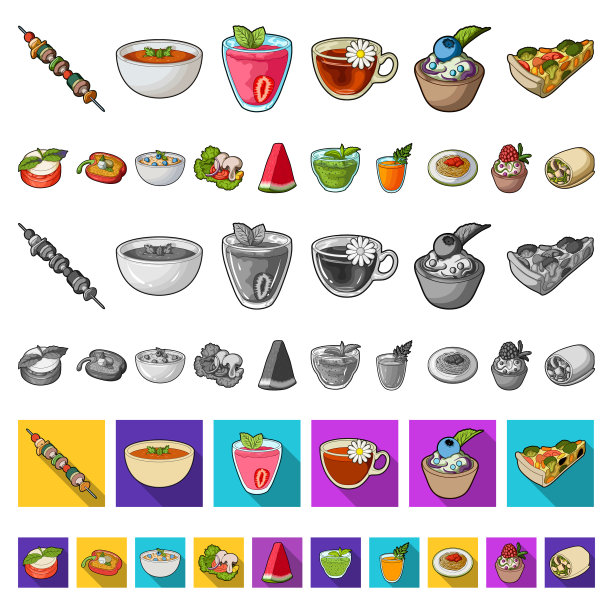 素菜卡通图标集合图片下载