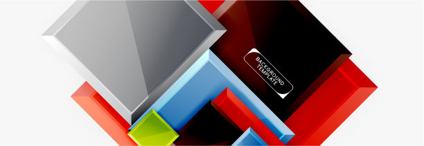 抽象的方形构成背景横幅图片下载