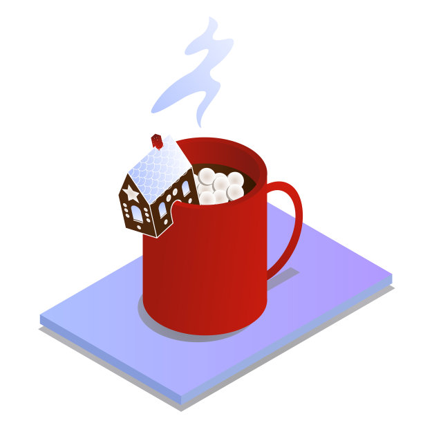 姜饼等距热饮圣诞心情图片下载