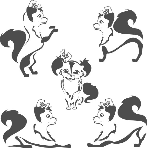 可爱的小狗剪影集图片下载