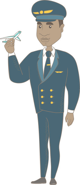 年轻的非洲飞行员拿着飞机模型图片下载