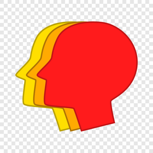 三个男性头像剪影卡通风格图标图片下载