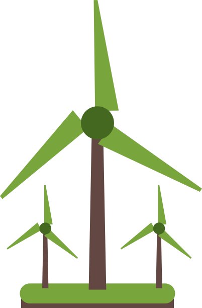 孤立的生态风车设计图片下载