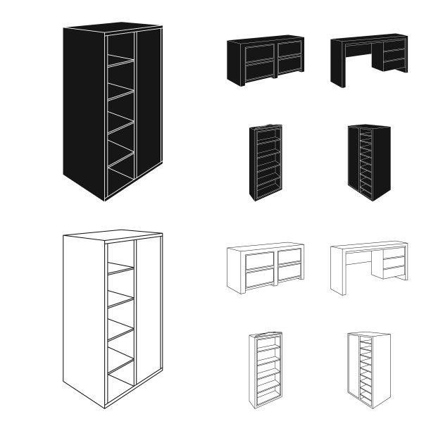 衣柜配有镜子，衣柜配有搁架图片下载