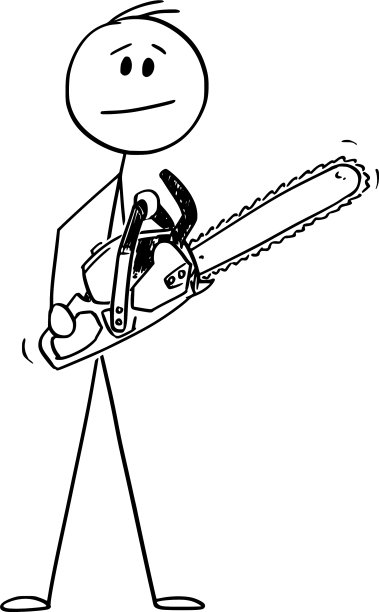 卡通人物还是拿着链锯的伐木工人图片下载