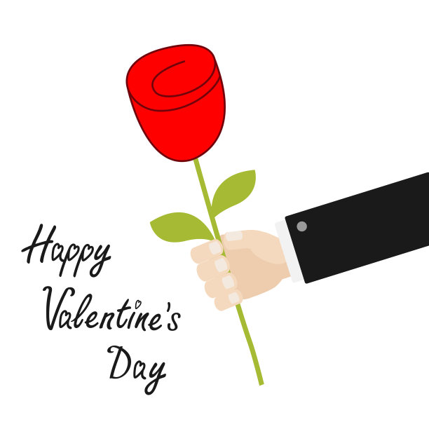 情人节快乐生意人手牵红图片下载