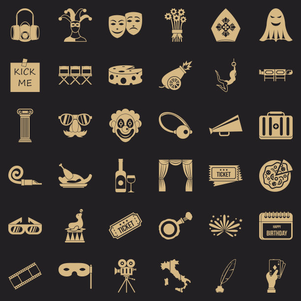 戏剧化图标设置简单的风格图片下载