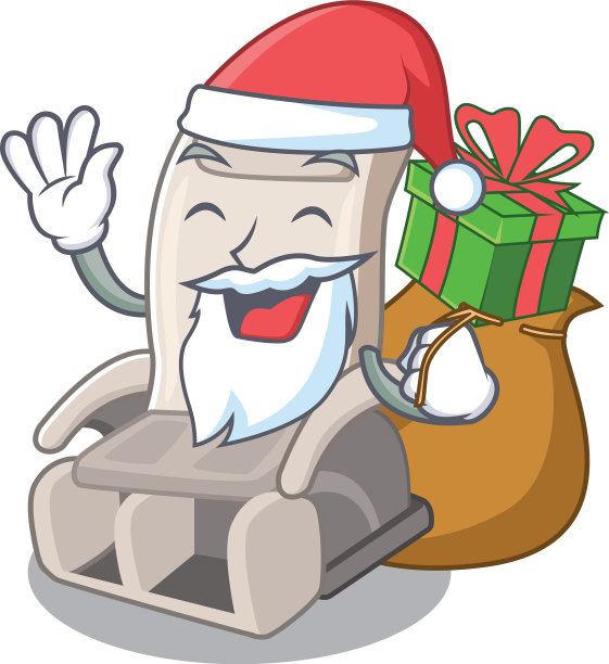 圣诞老人的礼物是卡通造型的玩具按摩椅图片下载