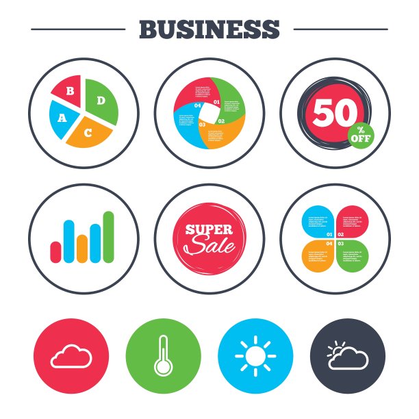 天气图标云和太阳温度符号图片下载