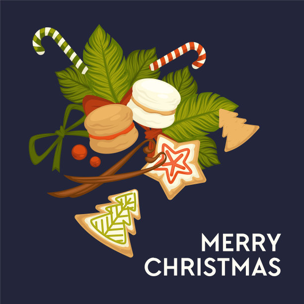 圣诞快乐，寒假饼干和糖果图片下载