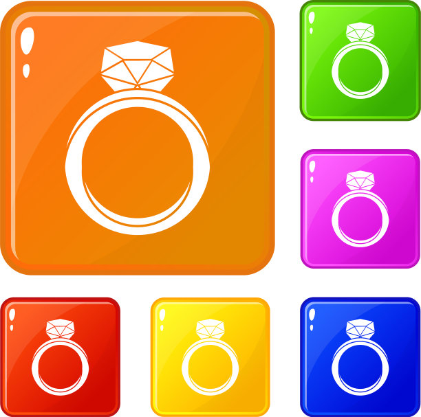 结婚戒指图标设置颜色图片下载