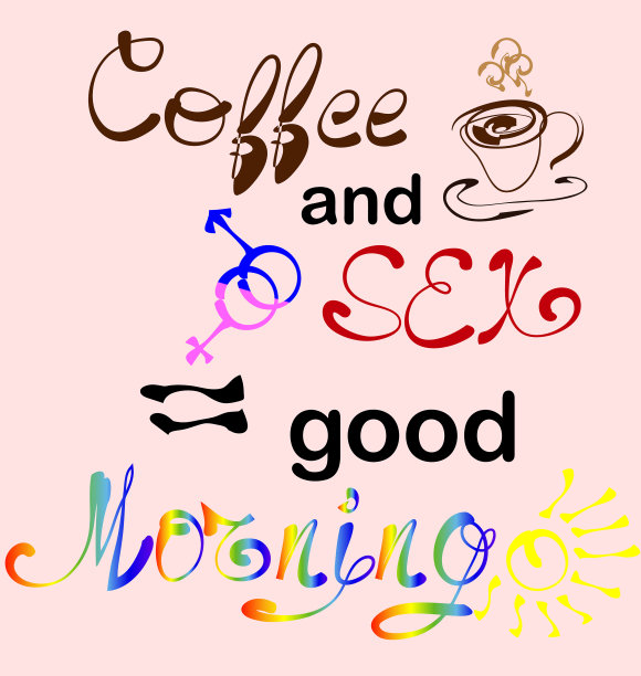 咖啡加上印有标语的印刷字体图片下载