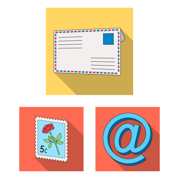 收集邮务及邮差平面图标图片下载