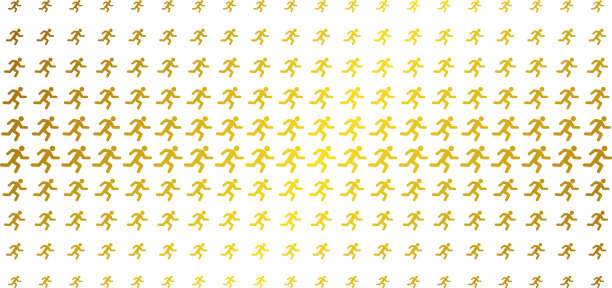 跑步人金色半色调图案图片下载