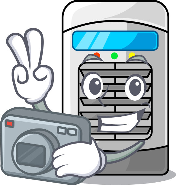 摄影师空气冷却器孤立与卡通图片下载