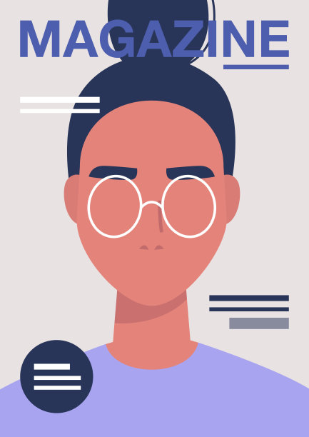 杂志封面，一个年轻女性角色的特写，模型图片下载