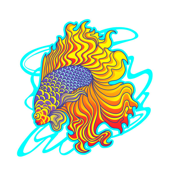 斗鱼吉祥物标志设计图片下载