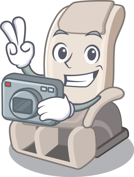 摄影师按摩椅中间房间卡通图片下载