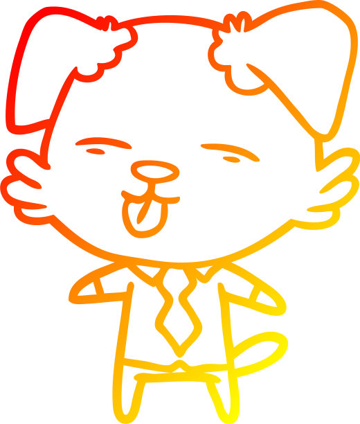 温暖的梯度线画卡通狗在衬衫图片下载