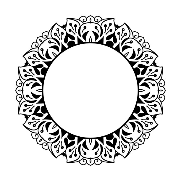 曼荼罗民族装饰手圆元素图片下载