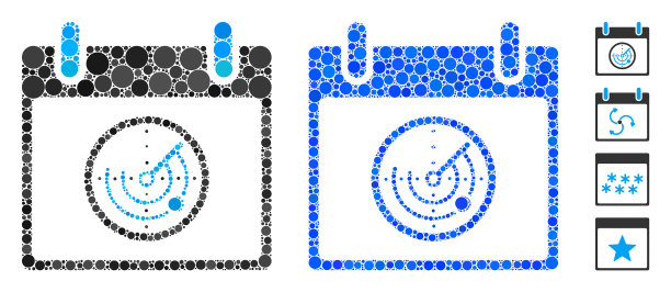 雷达日历日组成圆圆点图标图片下载