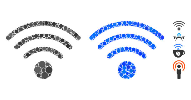 Wi-fi源马赛克图标圆点图片下载