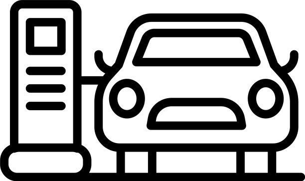 汽车电动加油图标轮廓风格图片下载