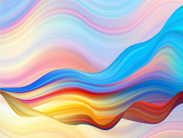 彩流笔触划波海孤立线图片下载