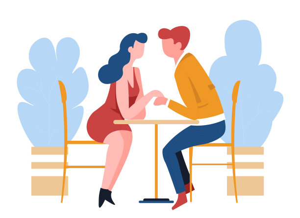 男人和女人在咖啡馆约会，情侣浪漫图片下载