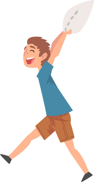 快乐的男孩打枕头调皮捣蛋的孩子图片下载