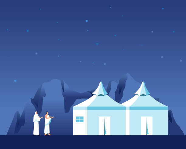 朝圣者在米纳山谷过夜图片下载