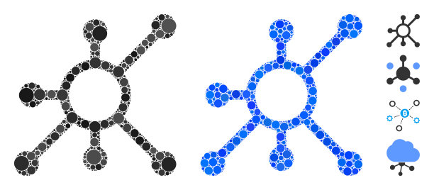 网络节点组成圆点图标图片下载