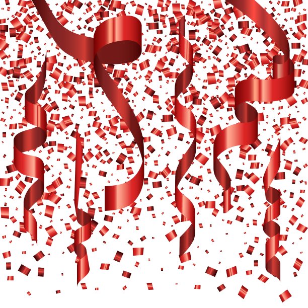 现代节日背景的红色五彩纸屑图片下载