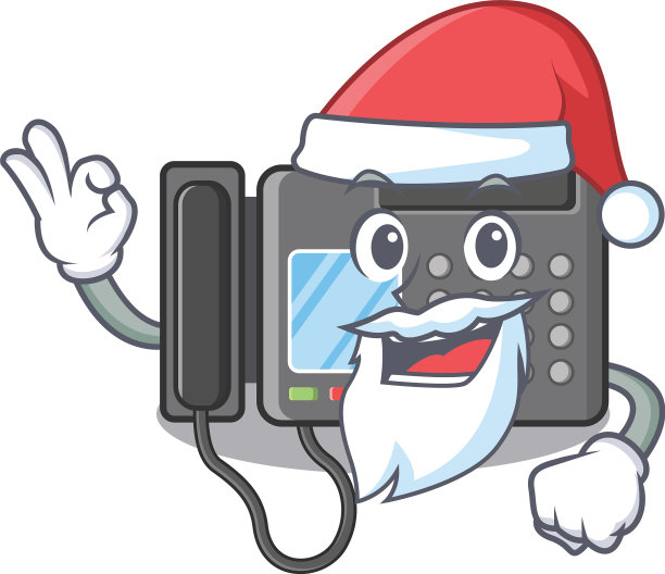 圣诞老人的传真机贴卡通墙图片下载